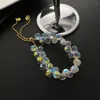 Strand artificial áustria cristal pulseira moda brilhante pedra contas elasticidade corda pulseiras para jóias femininas