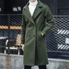 Women's Wool Blends Autumn/winter Men's New Trench Coat Trend Wool Solid Color Suit Collar Coat Men's Long Trench Coat In Large Woollen Fabric HKD230904