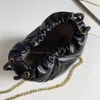 Brandneue Mode Frauen Umhängetaschen Klassische Eimerbeutel echtes Leder schwarz Farbe Luxusbeutel Einkaufstaschen Kette Strukturschnur Handtasche Handtasche