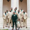 TPSAADE Green Men Suits for Groom Wedding Tuxedos Groomsmen Outfits 3 Pieces Bridegroom Attire Man Blazer Terno Masculino252h
