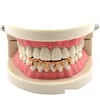 Grillz Dental Grills Hip Hop Custom Fit Drip 14K Gold Plated Teeth Caps Lower Bottom Drop Delivery Jewelry Body Otp2T