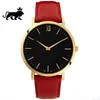 Fashion Famous Brand Men's Watch LJ 40mm Lion Pattern Quartz Leather Belt Watches Sports Classic Clock Relogio Masculino244j