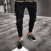 Mens Cool Designer Marca Jeans Preto Skinny Rasgado Destruído Stretch Slim Fit Hop Hop Calças Com Buracos Para Men350K
