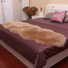 Carpets Plush Soft Sheepskin Bedroom Carpet Imitation Wool Pad Long Hair Bedside Mat Sofa Cushion White Rugs Red Living Room Fur 230905