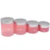 Storage Bottles Plastic Jar Pink Refillable Bottle Silver Lid 100G 150G 200G 250G Portable Empty Packaging Pots Containers For Cosmetics