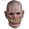 Party Masks Demon Latex Mask Scary Devil Mutant With Realistic Long Teeth Costume Halloween Party Props Stalker T230905