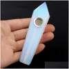 Rökande rör handgjorda bärbara Pretty Color Crystal Stone Filter Handpipe Tube Innovativ design Dry Herb Tobacco Holder RH3017 DROP DHTJZ