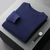 Suéteres para hombres Suéter de lana Otoño e invierno Cuello redondo Suelto Color sólido Engrosamiento Camisa de fondo