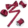 Bolo Ties Wedding Bow Tie för män Klassisk röd förbindad bowtie manschettknappar Corsage Set för fest Silk Butterfly Knot Gift Man Accessories 230904