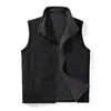 Men's Vests Mens Full Zip Fleece Vest Sleeveless Company Staff Team Work Uniforms Stand Up Solid Color Tank Top Windproof Polar Fleece Vest 230904