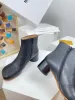 maison enkel beste kwaliteit luxe laarzen vrouwelijke ontwerper tabi chunky hiel enkelschoen split teen mode highquality cream zilverachtig lederen martin jurk bootie