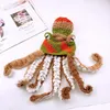Beanieskull Caps Octopus Beard Hand Weave Knit Wool Hats Men Christmas Cosplay Party面白いトリッキーなヘッドギア冬の温かいカップルBeanies Cap 230904