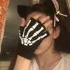 Mittens Punk Eldivenler Unisex Cadılar Bayramı İskelet Kafatası Yarım Parmak Eldivenleri Karanlık Parmaksız Streç Örme Kış Mittens 230905