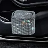 新しいダイヤモンドカーのゴミ箱クリスタルオーガナイザービンと蓋をしているミニ車両ゴミ箱キラキラガーバージオーガナイザーコンテナ
