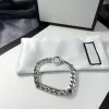 Bracciale con ciondolo in argento di design per uomo donna Braccialetti in argento sterling 925 alla moda Moda ragazzo cool Lettera G Catene Regali per feste Gioielli