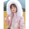 Daunenmantel Mode Winter glänzende Jacke für Mädchen mit Kapuze warme Kinder Mädchen Wintermantel Kinder Teenager Baumwolle Daunenoberbekleidung 5-12 Jahre R230905