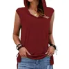 Kvinnors tankar damer casual Vest Loose Solid Color Hooded ärmlös sidoslits Top T-shirt beskuren Y2K Toppar söt tank lyxduk