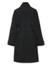 Damen Trenchcoats EAM Damen Schwarzer Knopf Große Größe Lange Stehkragenärmel Windjacke Mode Frühling Herbst 1DF3286 230904