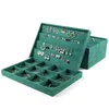 New Portable Green Velvet Jewelry Ring Display Organizer Box Tray Holder Earring Storage Case Showcase Gifts 230814