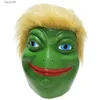 Party Masks New Halloween Latex Masks Cartoon Frog Pepe meme mask Party Costume Cosplay Mask T230905