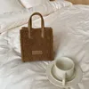 Abendtaschen Tas Bahu Musim Dingin Wanita Wol Domba Hangat Lembut Gugur Ins Persegi Lintas Tubuh Portabel Kasual Beige Khaki Gadis Gaya Preppy 230905