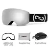 Óculos de esqui Coozz Magnetic Winter UV400 Proteção Antifog Glasses Male fêmea lente transparente kit de estojo de estojo de snowboard Eyewear 230904