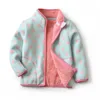 Jackor Jumping Meters Girls Outwears Fleece For Winter Autumn Baby Coats Flowers Kids Jacket 230904