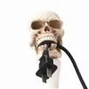 Party Decoration Creative Skull Sculpture Key Storage Hook Wall Mount Harts Skeleton Desk Prydnadsstaty för rolig present Halloween Party Decor X0905