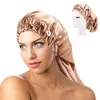 Neue lange Satin-Schlafmütze mit Knopf, hochelastisches Haarband, Nachtmütze, Haarpflege-Schlafmütze für Damen und Herren, Chemo220z