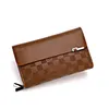 Newest men classic standard travel wallet fashion leather long purse moneybag zipper pouch coin pocket note compartment man clutch221U