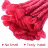 İnsan saçı Silk Silik 24 inç sentetik el yapımı dreadlocks saç uzantıları pembe mavi ombre tığ işi 5 iplikçikler tığ işi saçları kadınlar için 230904