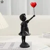 Decorative Objects Figurines Flying Balloon Girl Figurine Banksy Home Decor Modern Art Sculpture Resin Figure Craft Ornament Collectible Statue 230905