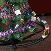 Kerstversiering Kerstboomdecoratie Treinrailframe Treinwagon met geluid Lichtrailwagen Kerstcadeaus Kersttrein Elektrisch speelgoed 230904