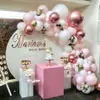 101 DIY Balloons Garland Arch Kit Rose Gold Pink White Balloon för baby shower Bruddusch bröllop födelsedagsfest dekorationer T2285P