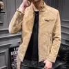 Men s jackor jaket denim vintage butik musim gugur pria jaket kasual anak muda katun versi korea warna solid baru 2023 230904