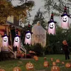 Feestdecoratie Halloween Decoratie LED Knipperlicht Gypsophila Ghost Festival Aankleden Gloeiende Tovenaarsgeest Hoed Lamp Horror Sfeer Kamer x0905