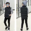 Casaco para baixo meninos meninas inverno outono para baixo colete crianças crianças quente colete outerwear roupas jaqueta infantil para 7 9 10 anos r230905