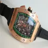 Классическая серия ultima versione Механические прозрачные автоматические наручные часы Мужские резиновые ремешки Мужская мода243v