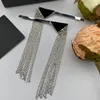 2023 Barrettes Designer Pince à cheveux Long Gland Femmes Jewerly Triangle Clips de mode Argent Hairclip Accessoires pour cheveux Femme Rencontres Fête Épingles à cheveux CYD239054-3