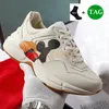 Scarpe da ginnastica Rhyton scarpe firmate Sneaker multicolor uomo donna scarpa con plateau vecchio papà Pelle stampata Chunky Luxury Vintage tela beige da uomo Scarpe da ginnastica casual