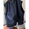 Women's Vests Oversized Hooded Vest Coats Women Fashion Diagonal Zipper Sleeveless Hoodies Casual Loose Waistcoat Spring Summer Vests Jacket 230904