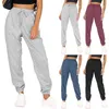 Pantaloni da donna Capris Pantaloni sportivi neri Casual da jogging a vita alta con coulisse allentata Home 230905