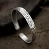 Bangle 925 sterling zilver Thaise perak vintage doen oude nationale wind lotus hati gelang Sutra wanita solide gelang terbuka perak tangan j 230904