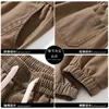 Мужские брюки Harajuku, мужские шаровары для бега, мешковатые повседневные брюки-карго черного цвета, цвета хаки, с эластичной резинкой на талии, 2023