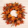 Andere evenementen Feestartikelen Herfst Herfst Krans Kerst Decor Kerstmis Halloween Thanksgiving Slinger Raam Deur Hangende Krans Thuis Esdoornblad Krans Decor 230905