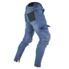 Helisopus mode hommes jean tactique Cargo pantalon Multi poches crayon pantalon droit fermeture éclair coupe Denim pantalon 199A