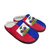 Pantoufles Drapeau haïtien Accueil Coton Pantoufles personnalisées Hommes Femmes Sandales Haïti Peluche Chambre Casual Garder Au Chaud Chaussures Pantoufle Thermique X0905