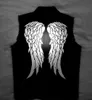 Мужские жилеты The Walking Dead Daryl Angle Wings Нашивки Серебристый байкерский жилет Мотоциклетные джинсовые джинсы S5XL 230904