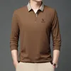 Polo da uomo HAZZYS PrimaveraAutunno Abbigliamento da golf Uomo Business Risvolto Tshirt Camicia POLO Giovane manica lunga Moda Top 230904