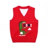 Waistcoat Autumn Winter Kids Vest Sweater Boy And Girl Knitted Vest For Children V-neck Casual Cartoons Kids Sleeveless Sweaters 230904